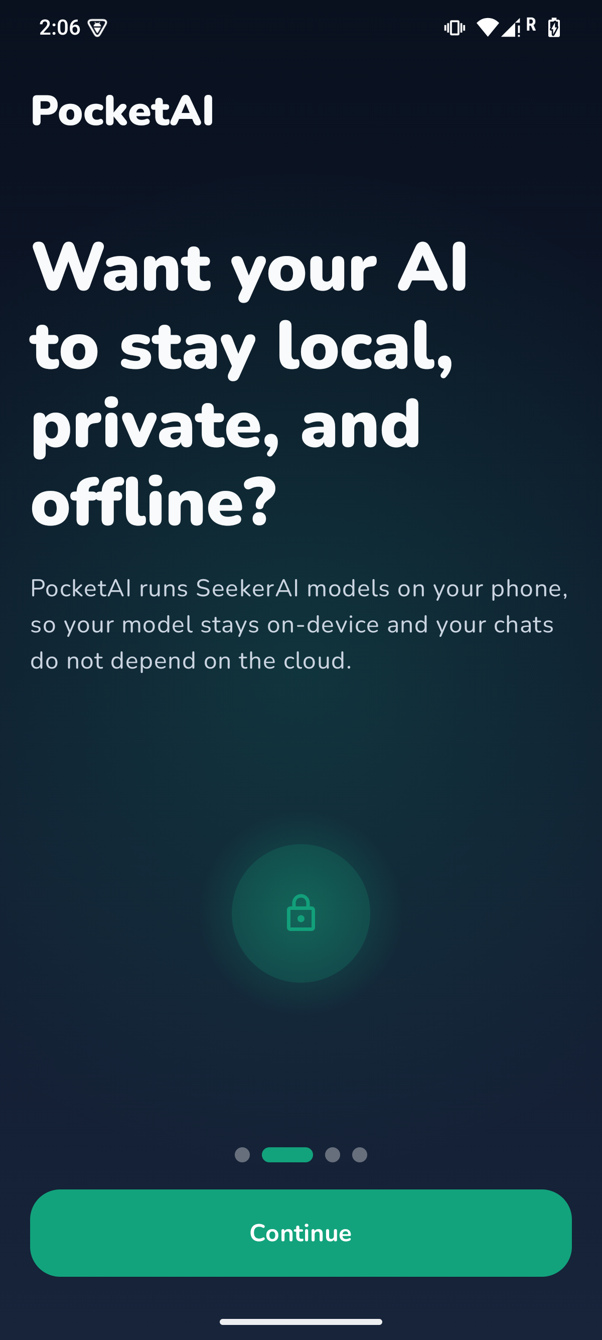 PocketAI chat screen